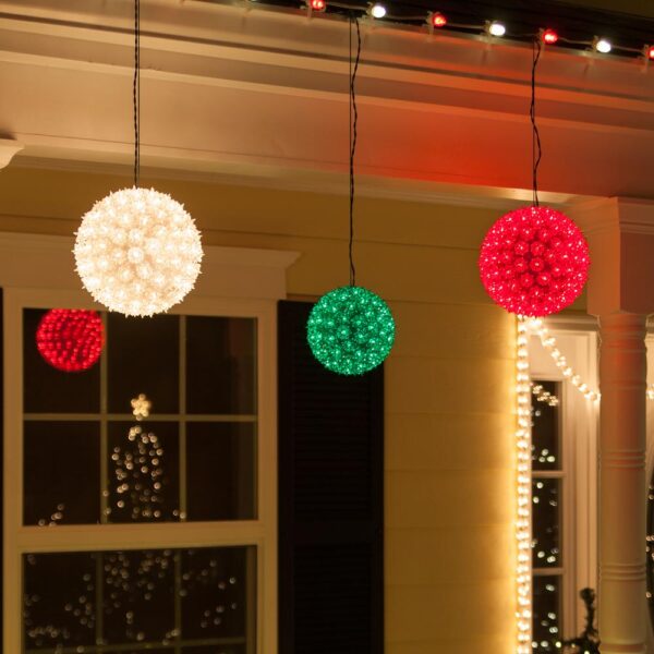 Wintergreen Lighting 7.5 in. 120-Light LED Green Decorative Starlight Sphere