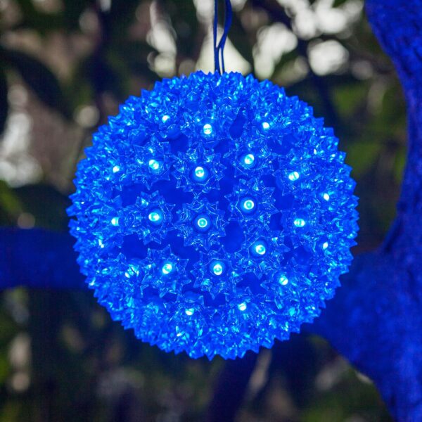 Wintergreen Lighting 6 in. 70-Light LED Blue Decorative Starlight Sphere