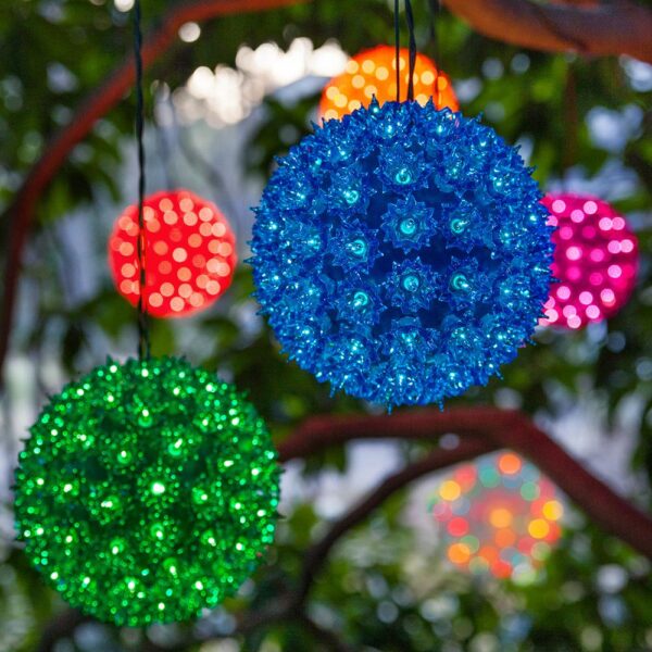 Wintergreen Lighting 7.5 in. 120-Light LED Blue Decorative Starlight Sphere