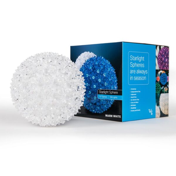 Wintergreen Lighting 7.5 in. 120-Light LED Warm White Twinkle Starlight Sphere