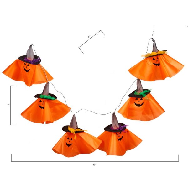 Worth Imports 71 in. 6-Light Halloween String Lights Pumpkin Garland