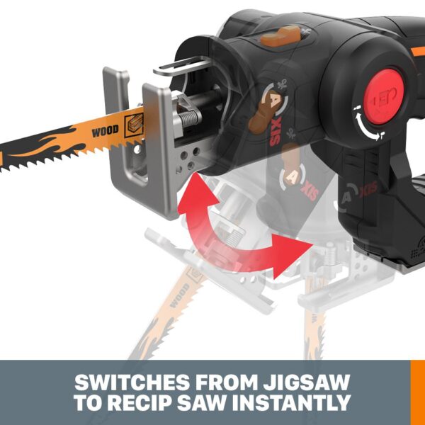 Worx POWER SHARE 20-Volt Axis Cordless Reciprocating and Jig Saw (Tool Only)