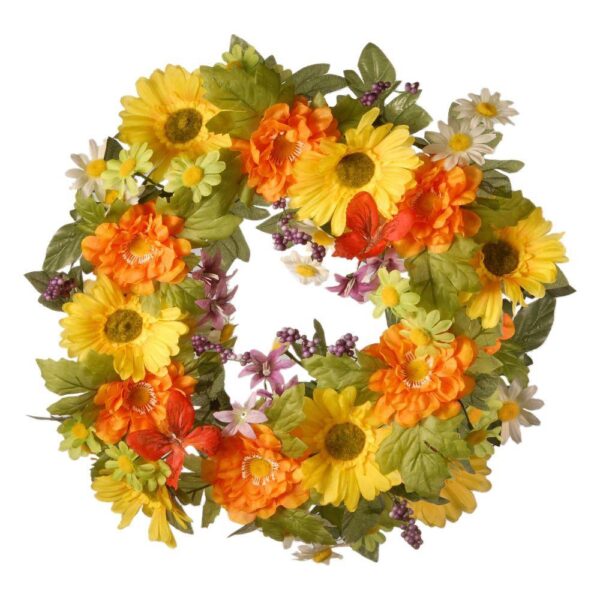 National Tree Company 18 in. Decorated Wreath with Daisies